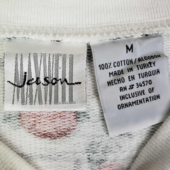 Vintage 90s Jason Maxwell Womens Sweatshirt Top Size Medium Halloween Patchwork - Picture 6 of 10